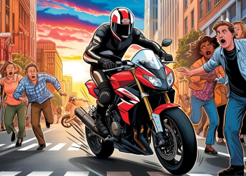 Motoqueiro gerando perigo